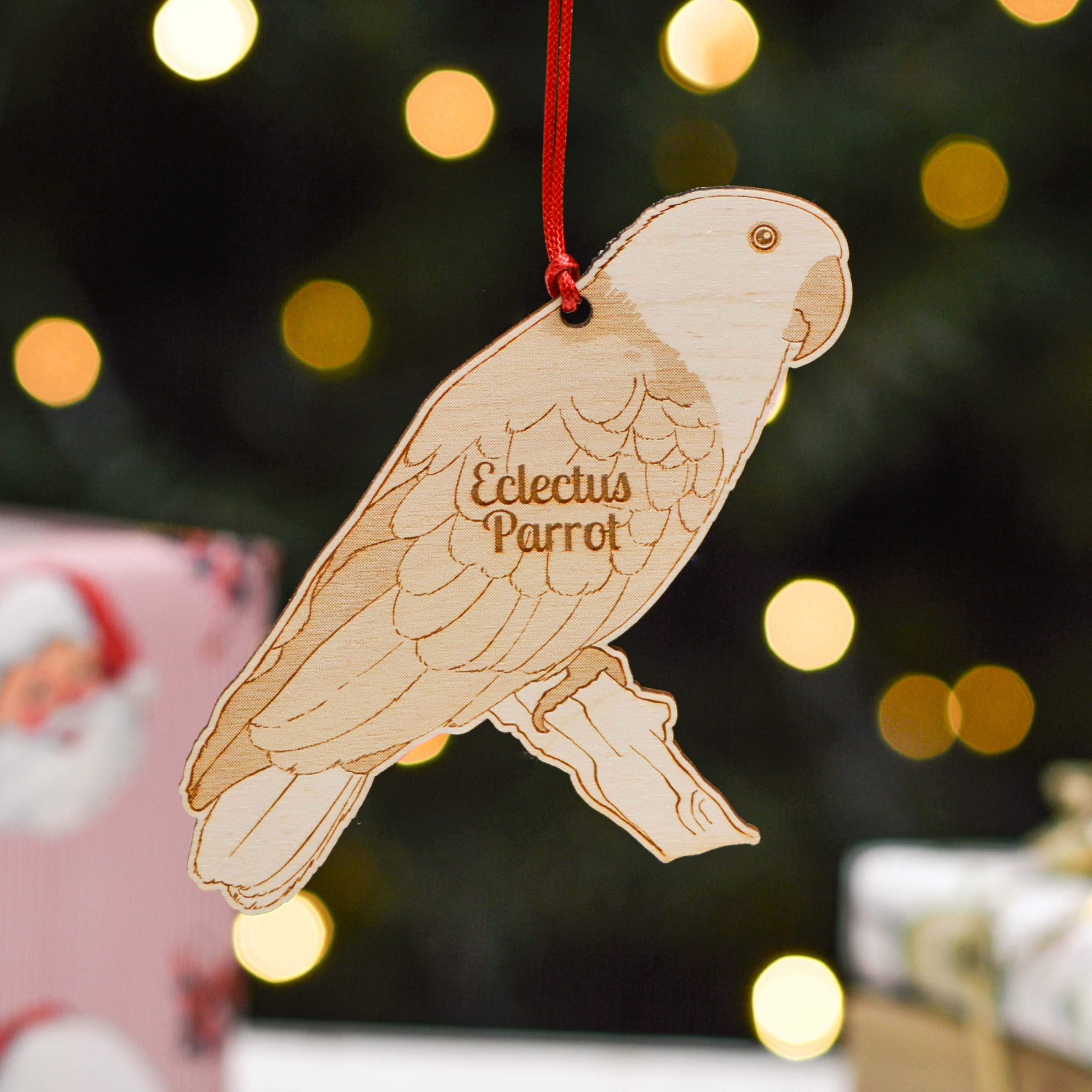 Personalised Eclectus Parrot Bird Decoration