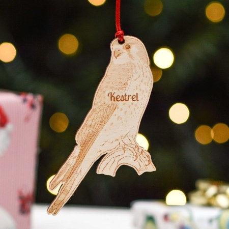 Personalised Kestrel Bird Decoration