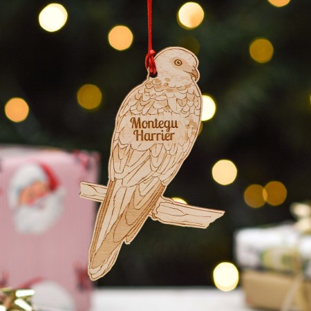 Personalised Montegu Harrier Bird Decoration