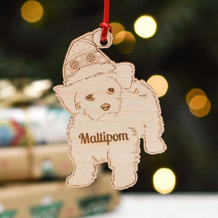 Personalised Maltipom Dog Decoration