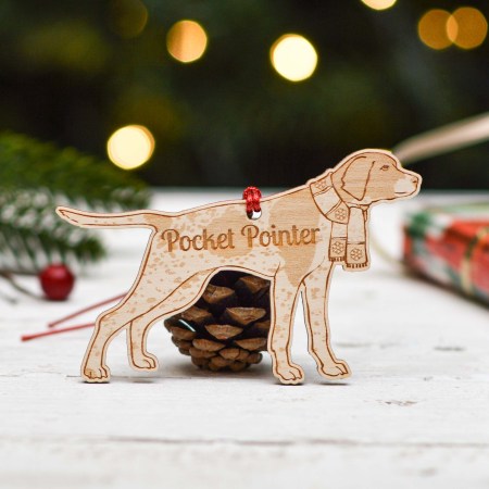 Personalised Pocket Pointer Dog Decoration