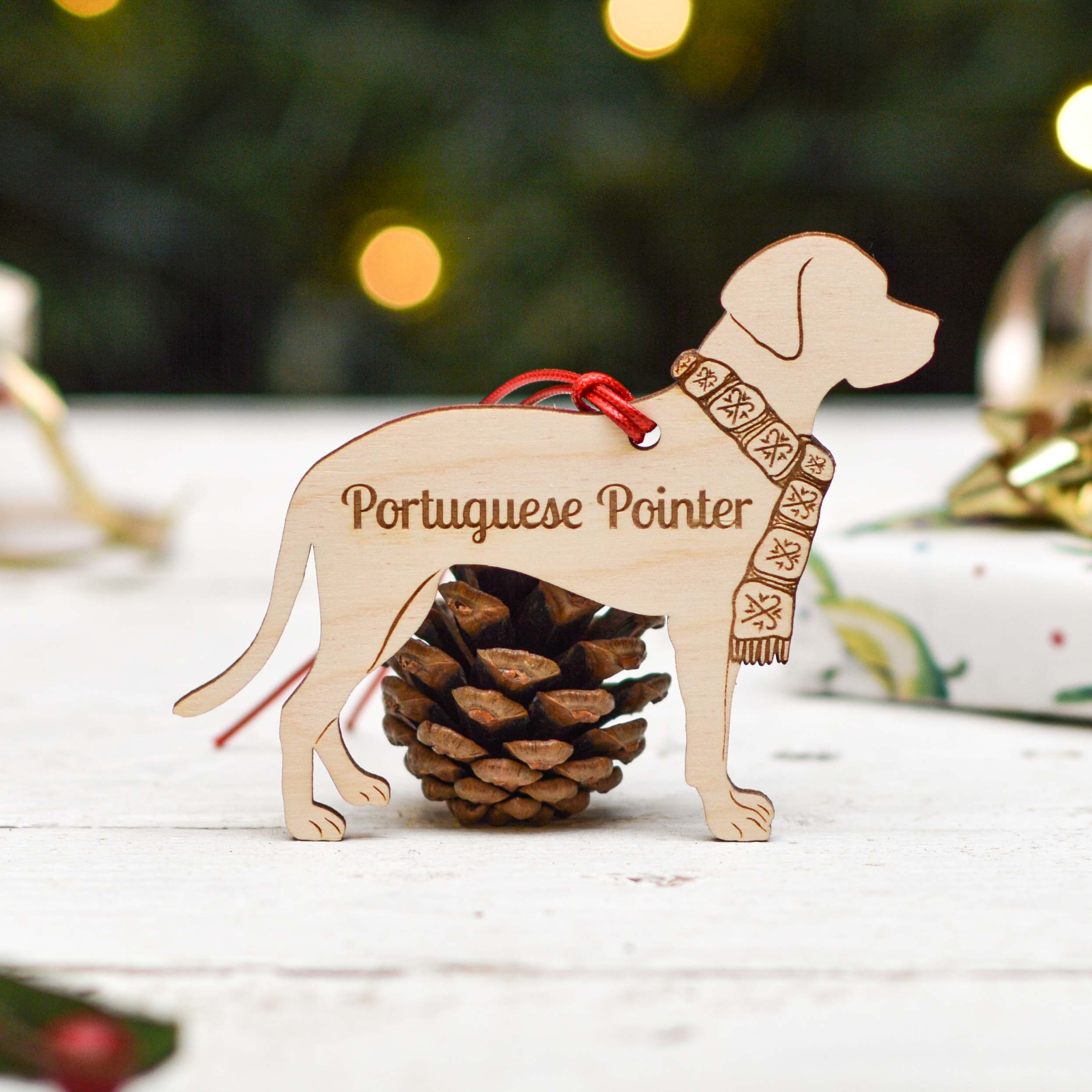 Personalised Portuguese Pointer Dog Decoration