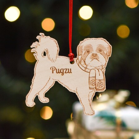 Personalised Pugzu Dog Decoration