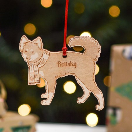 Personalised Rottsky Dog Decoration