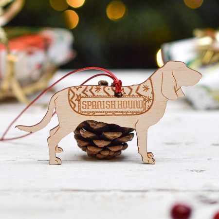 Personalised Spanish Hound Dog Decoration