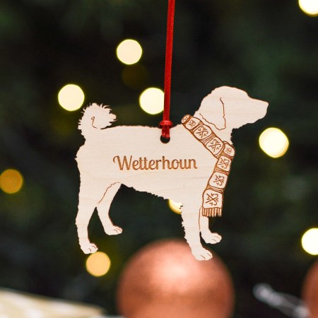 Personalised Wetterhoun Dog Decoration