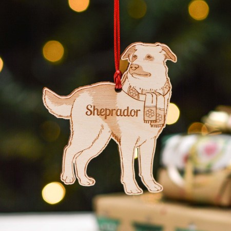 Personalised Sheprador Dog Decoration