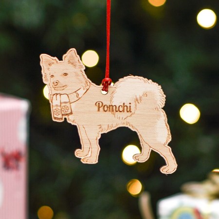 Personalised Pomchi Dog Decoration