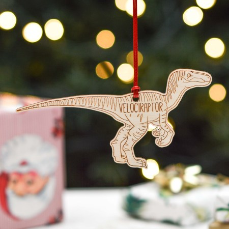 Personalised Velociraptor Dinosaur Decoration