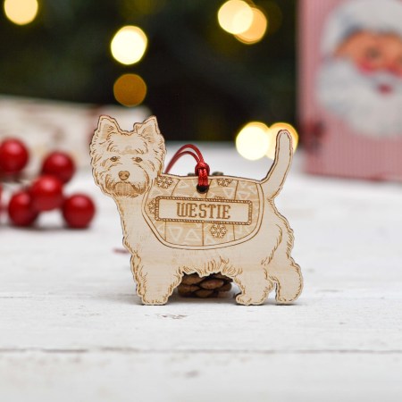 Personalised Westie Dog Decoration - Detailed