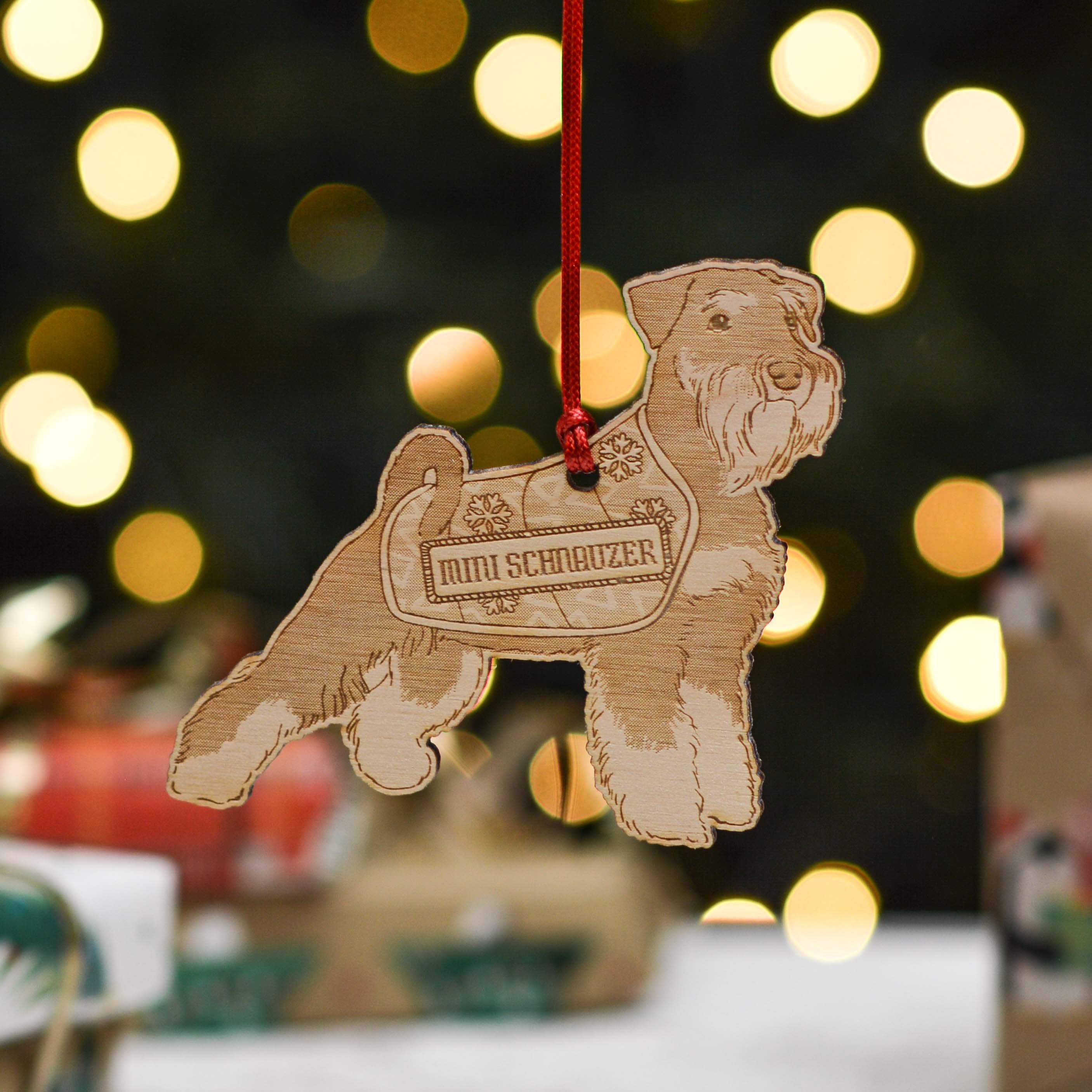 Personalised Miniature Schnauzer Dog Decoration - Detailed