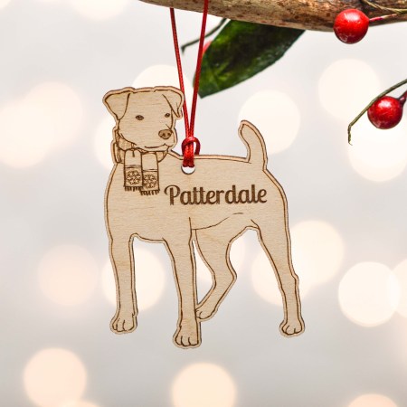 Personalised Patterdale Dog Decoration - Detailed