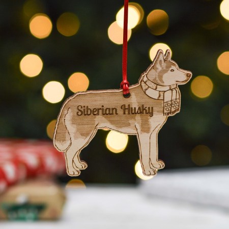 Personalised Siberian Husky Dog Decoration - Detailed