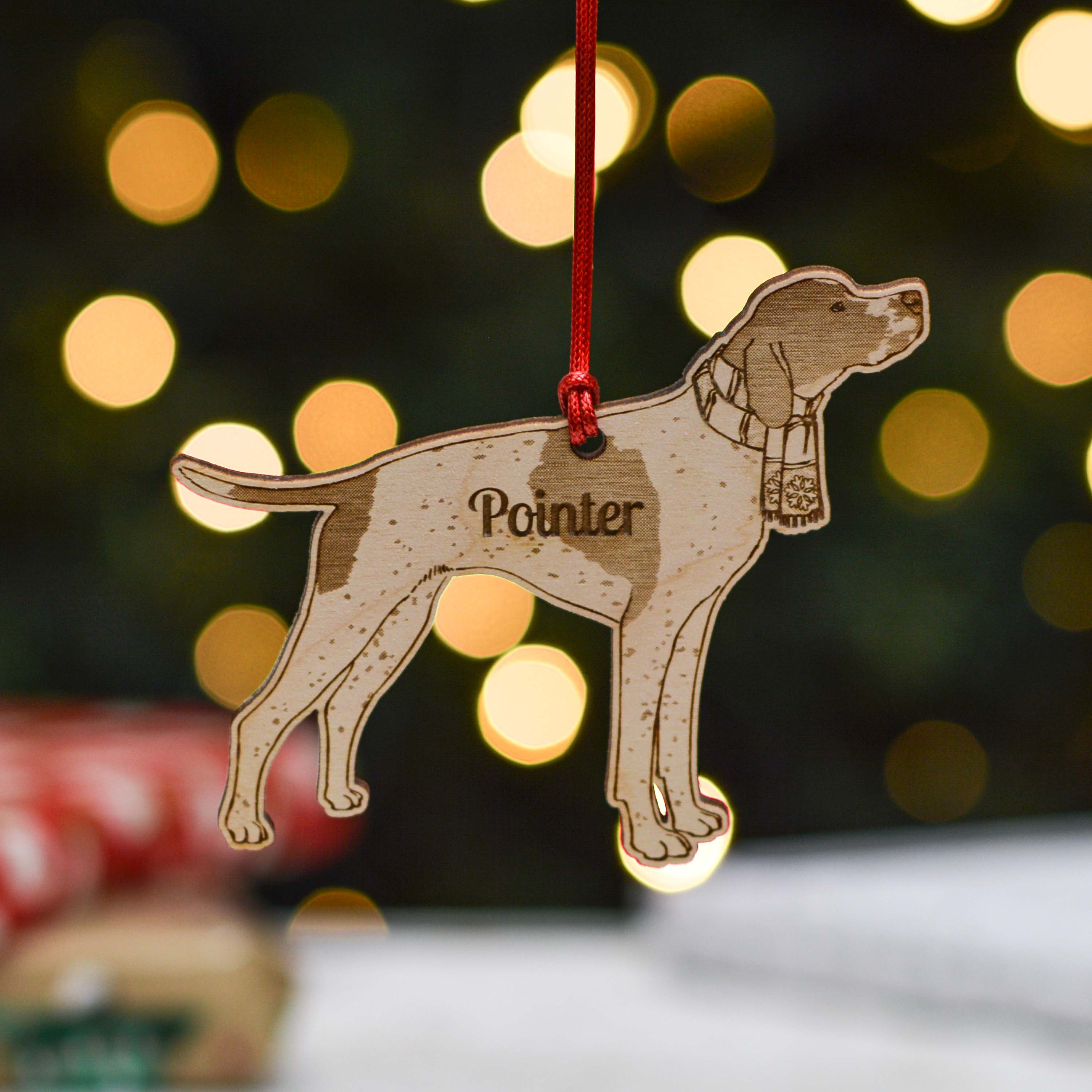 Personalised Pointer Dog Decoration - Detailed
