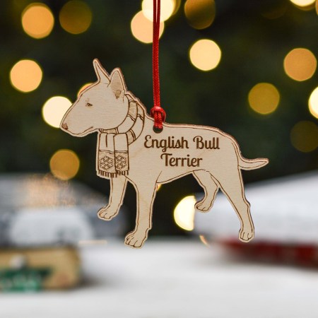 Personalised English Bull Terrier Dog Decoration - Detailed