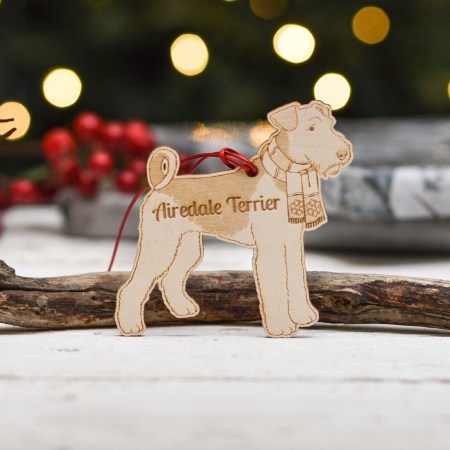 Personalised Airedale Terrier Dog Decoration - Detailed