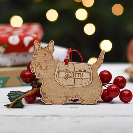 Personalised Scotty Dog Decoration - Detailed