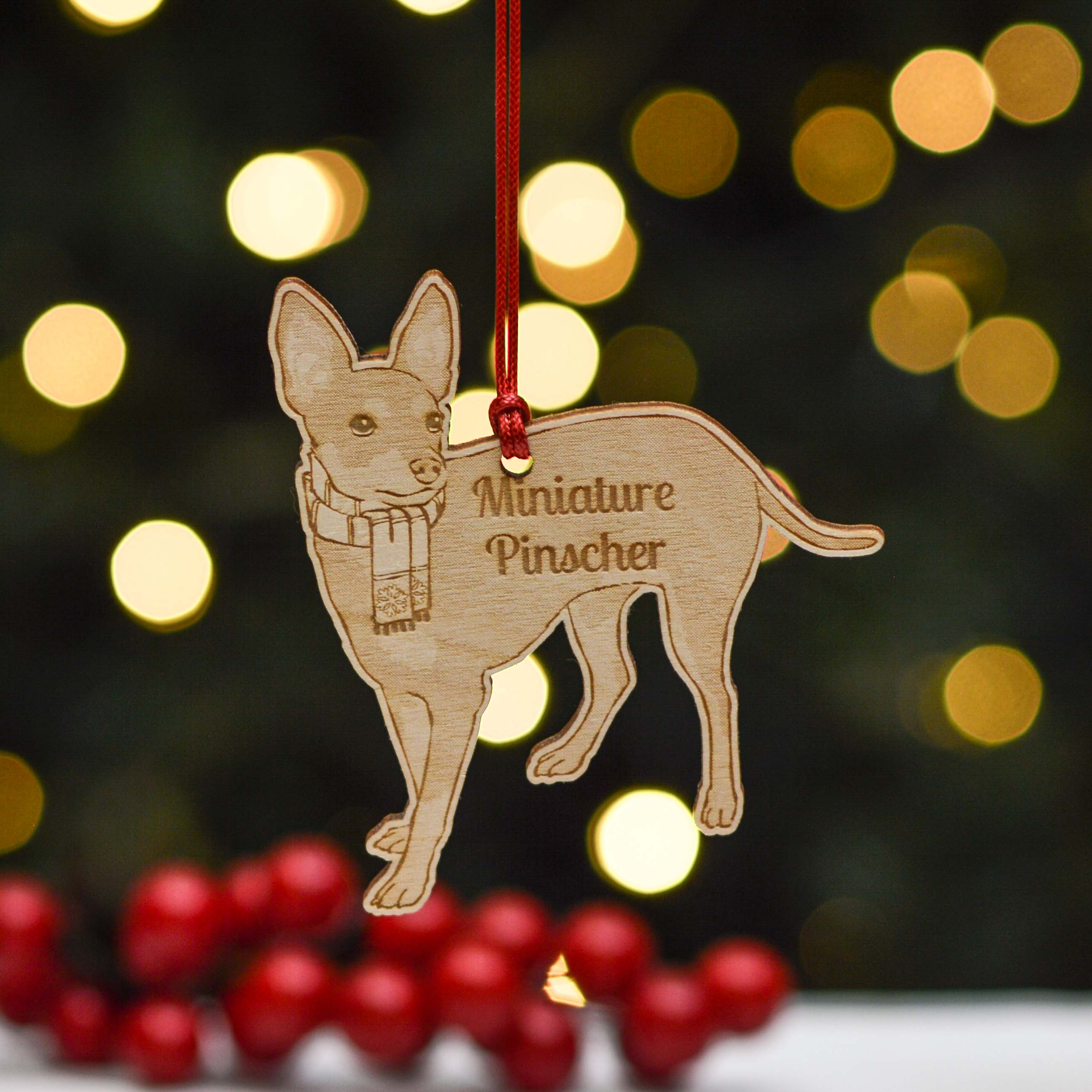 Personalised Miniature Pinscher Dog Decoration - Detailed
