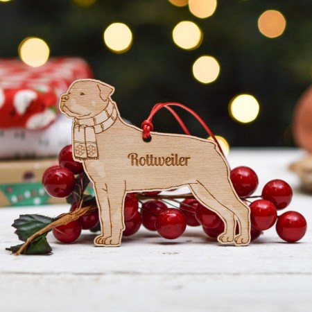 Personalised Rottweiler - Short Tail Dog Decoration - Detailed