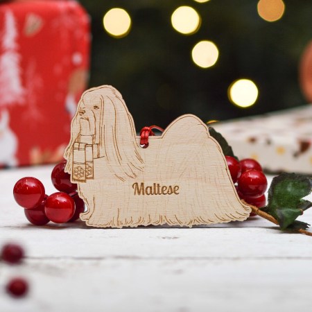 Personalised Maltese Dog Decoration - Detailed