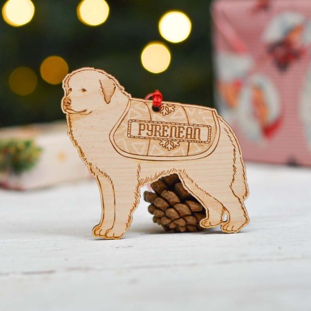 Personalised Pyrenean Mountain Dog Decoration - Detailed