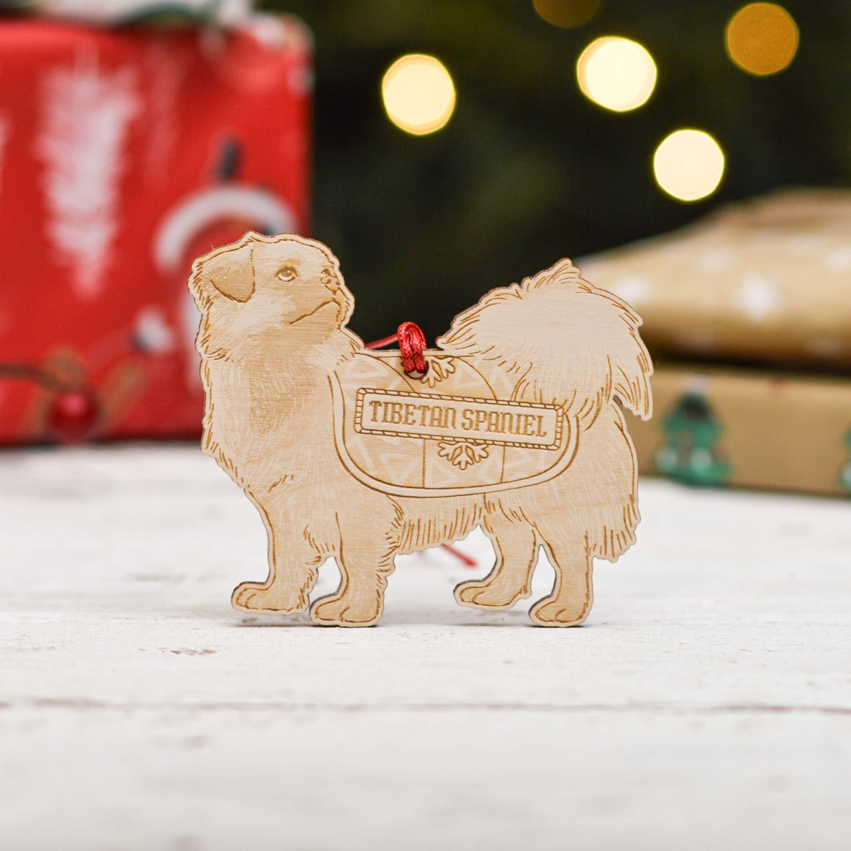 Personalised Tibetan Spaniel Dog Decoration - Detailed