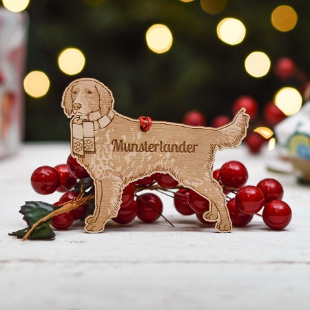 Personalised Munsterlander Dog Decoration - Detailed