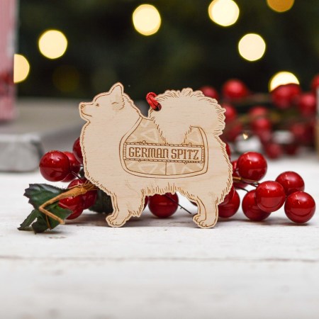 Personalised German Spitz Dog Decoration - Detailed