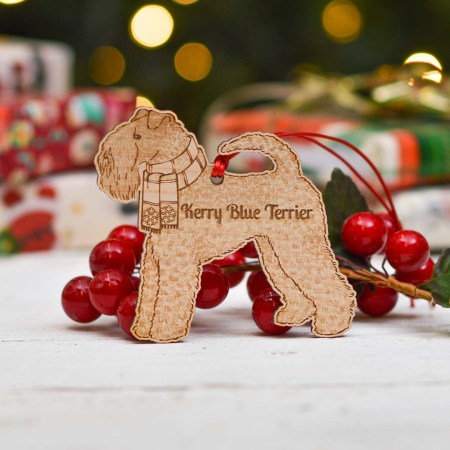 Personalised Kerry Blue Terrier Dog Decoration - Detailed