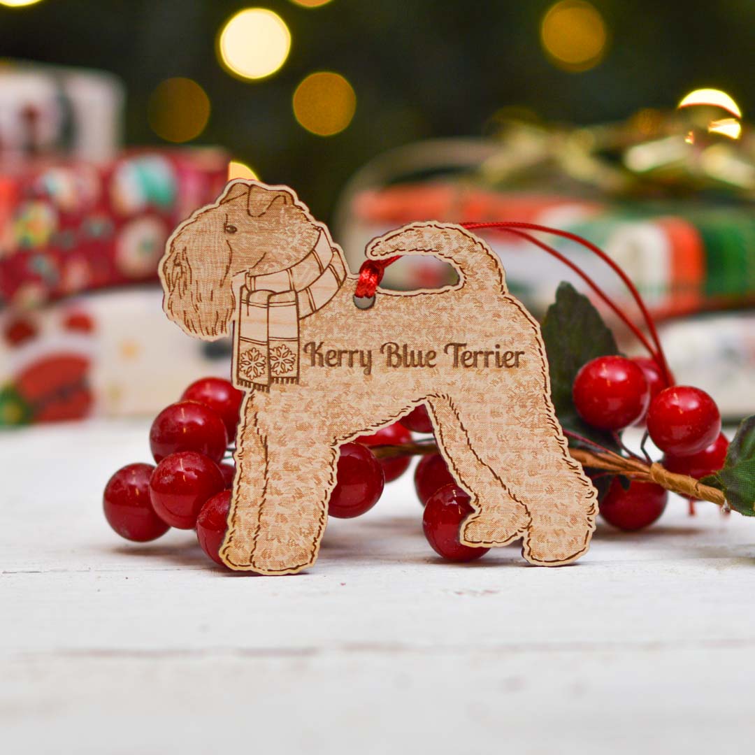 Personalised Kerry Blue Terrier Dog Decoration - Detailed