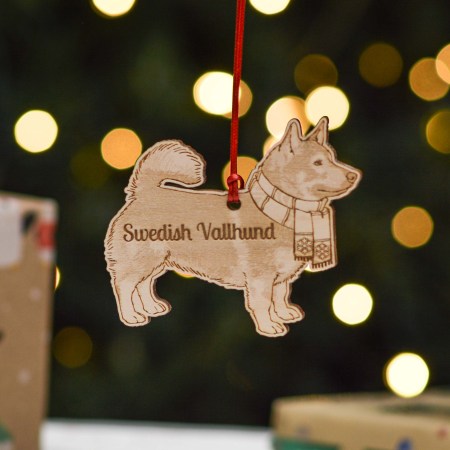 Personalised Swedish Vallhund Dog Decoration - Detailed