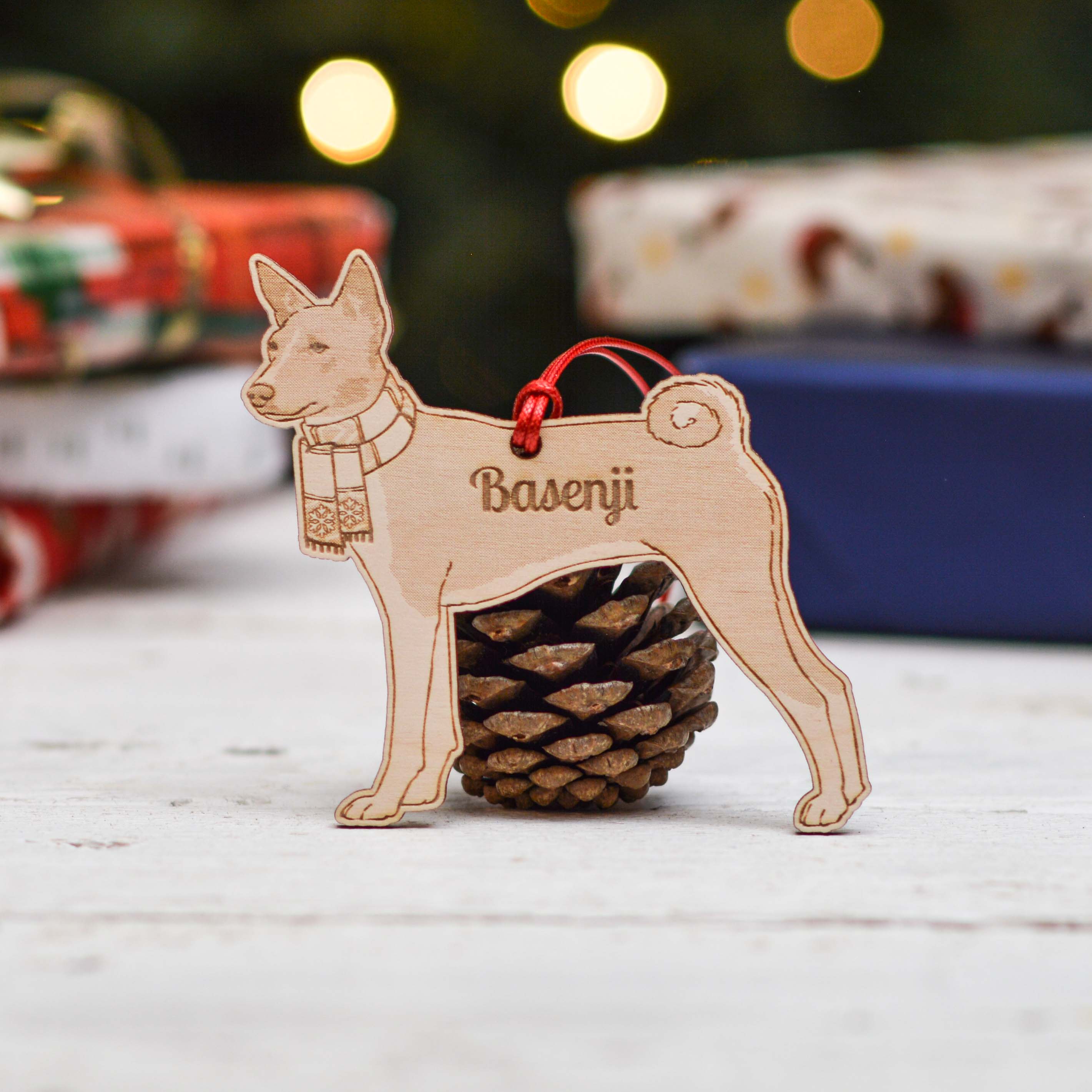 Personalised Basenji Dog Decoration - Detailed