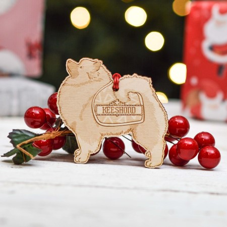 Personalised Keeshond Dog Decoration - Detailed