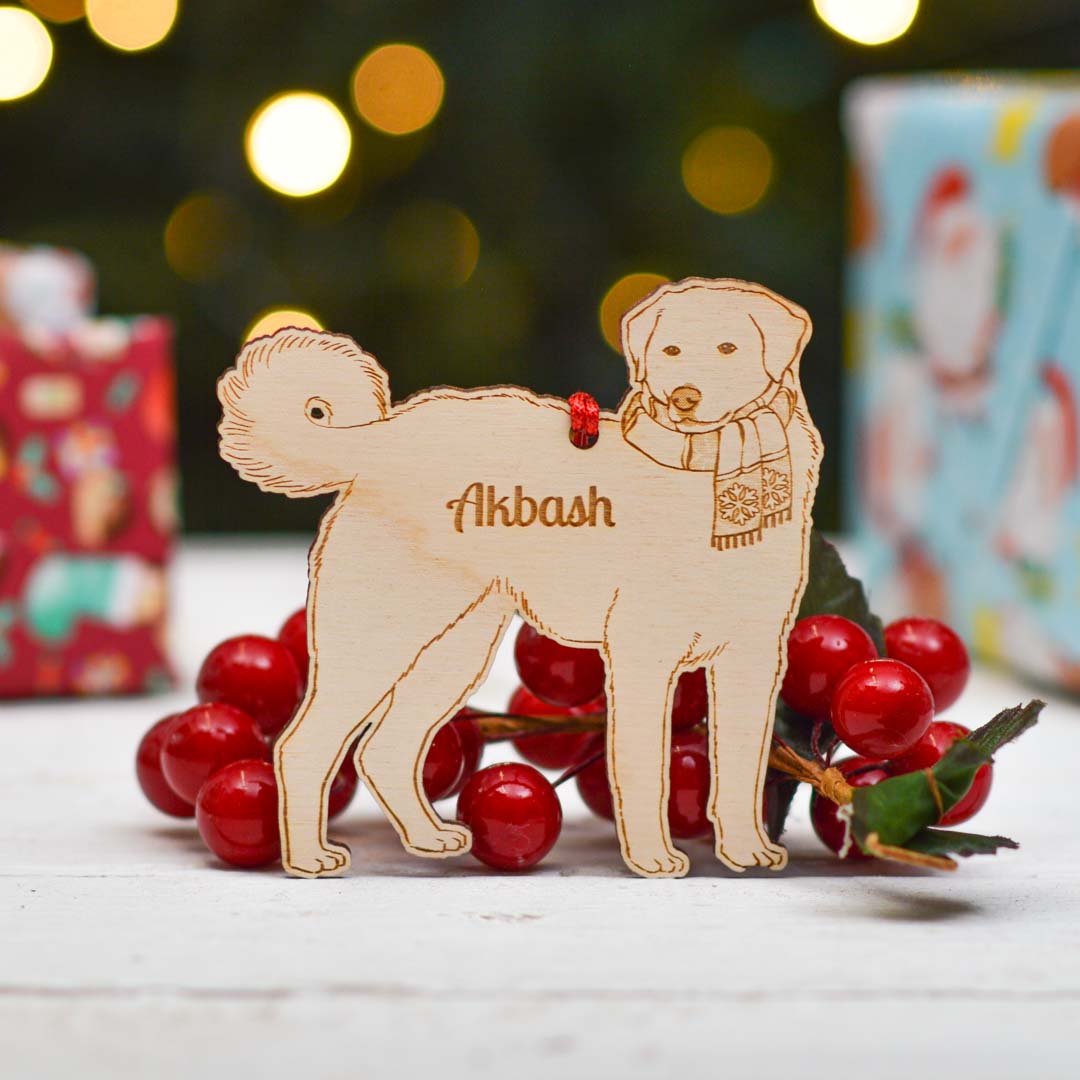 Personalised Akbash Dog Decoration - Detailed