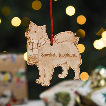 Personalised Swedish Lapphund Dog Decoration - Detailed