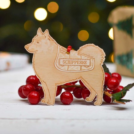 Personalised Schipperke Dog Decoration - Detailed