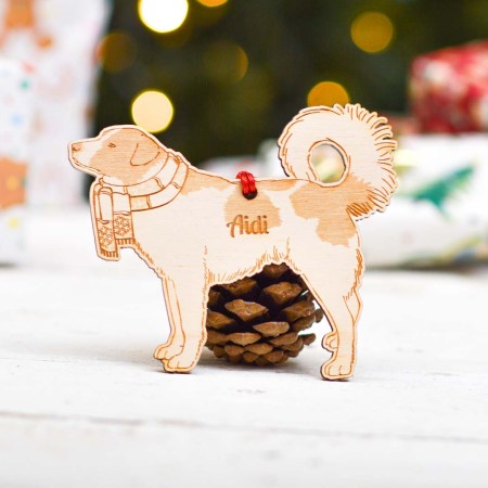 Personalised Aidi Dog Decoration - Detailed