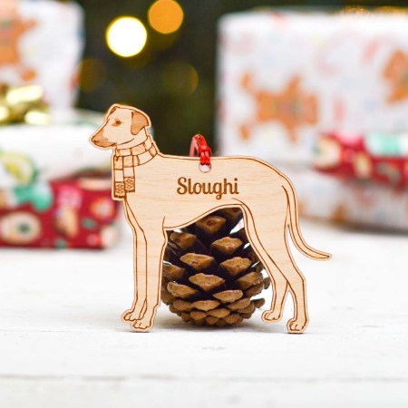 Personalised Sloughi Dog Decoration - Detailed