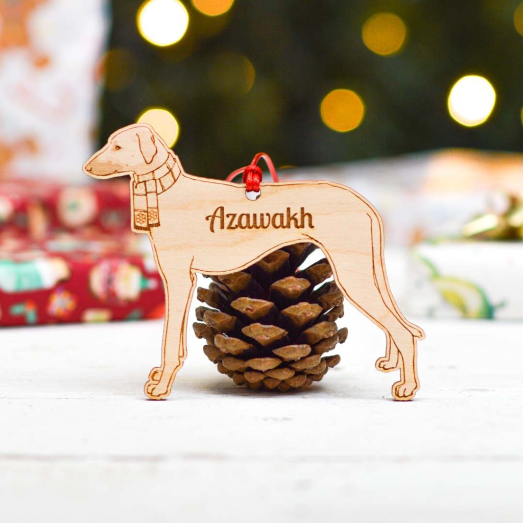 Personalised Azawakh Dog Decoration - Detailed