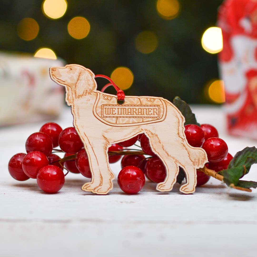 Personalised Wirehaired Weimaraner Dog Decoration - Detailed