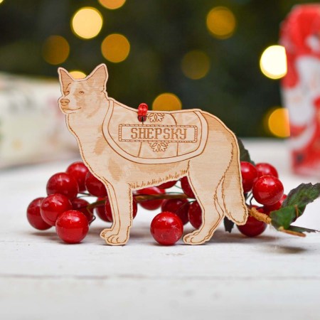 Personalised Shepsky Dog Decoration - Detailed