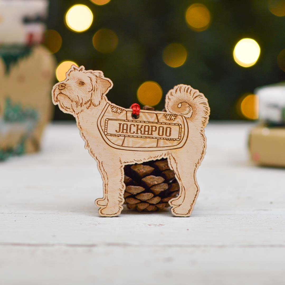Personalised Jackapoo Dog Decoration - Detailed