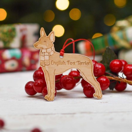 Personalised English Fox Terrier Dog Decoration - Detailed