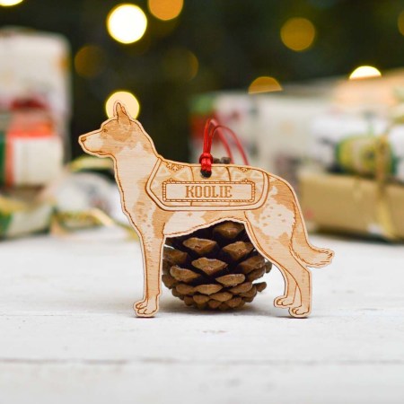 Personalised Koolie Dog Decoration - Detailed