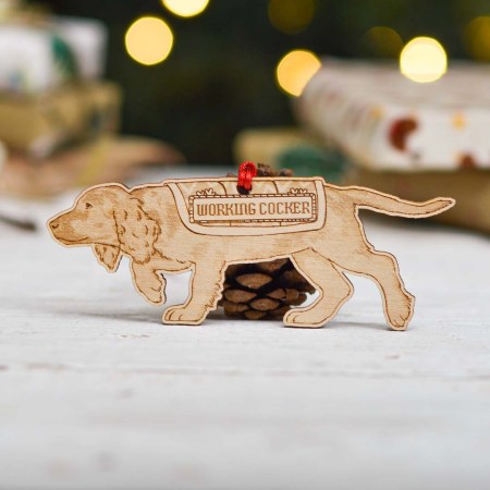 Personalised Working Cocker Spaniel Long Tail Dog Decoration - Detailed