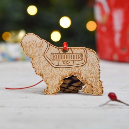Personalised Komondor Dog Decoration - Detailed