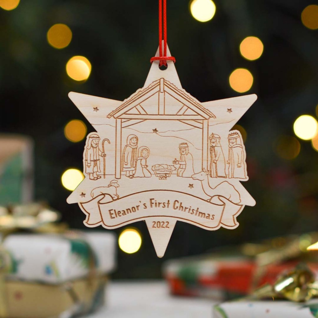 Personalised Nativity Christmas Decoration
