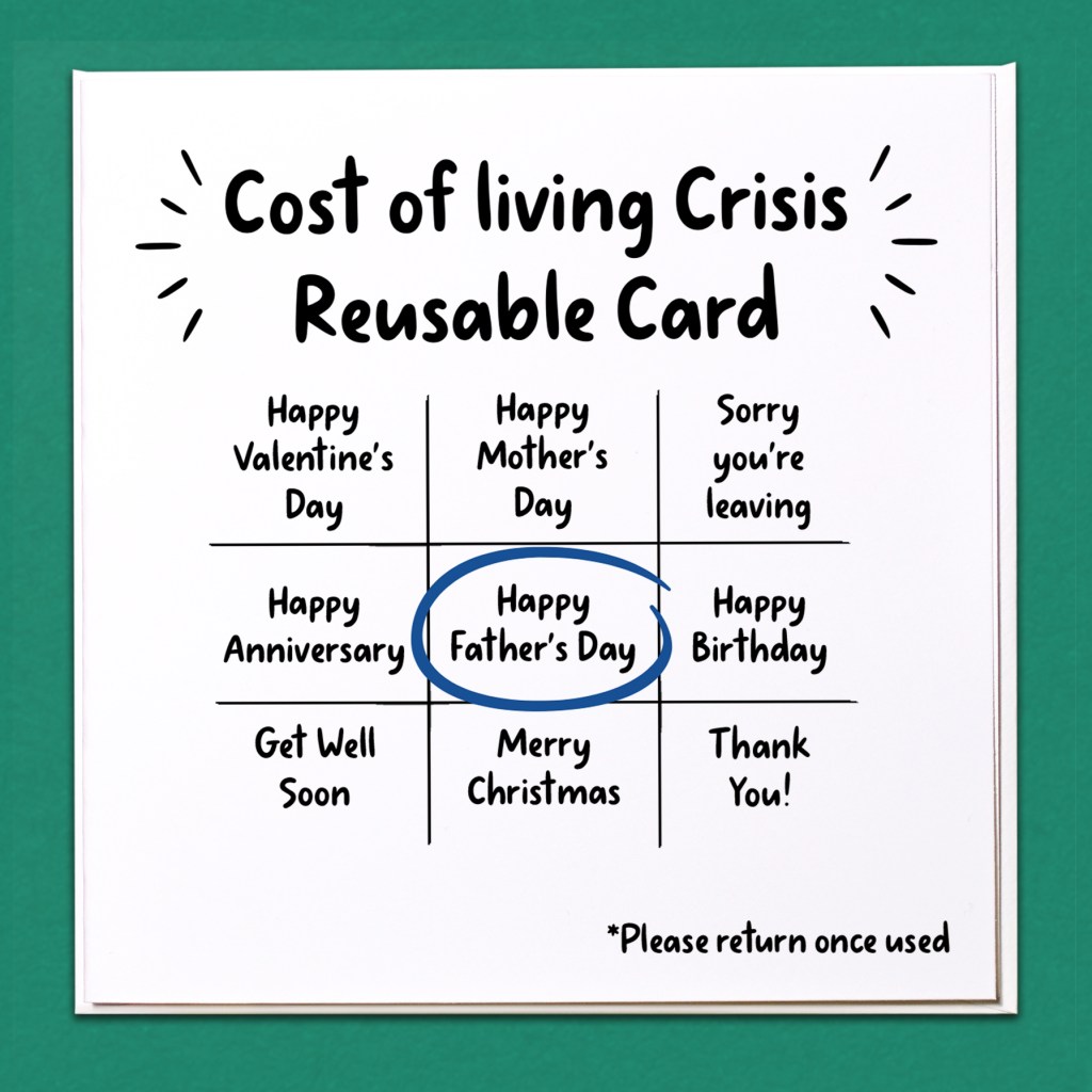 Cost of living crisis Fathers Day Card