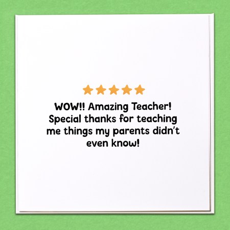 Wow Amazing Teacher Card