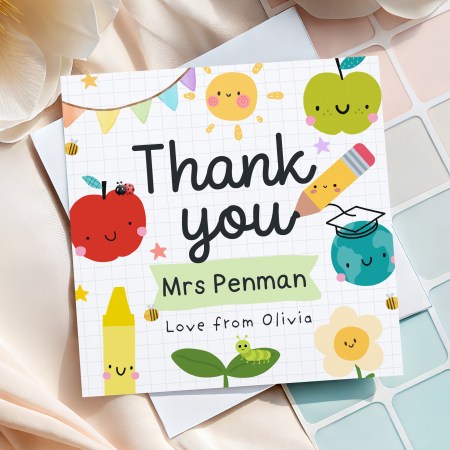 Personalised Thank you Pencil Teacher Card